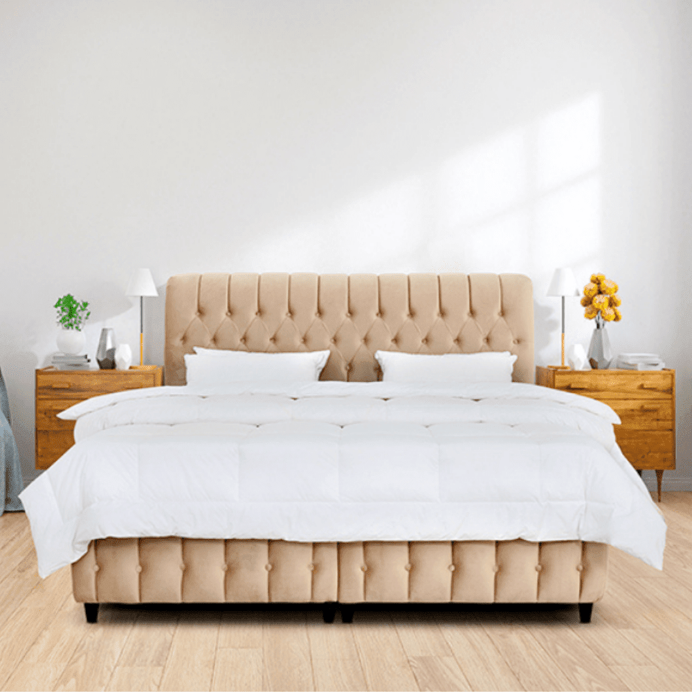 Cyra Button Tufted Velvet Bed