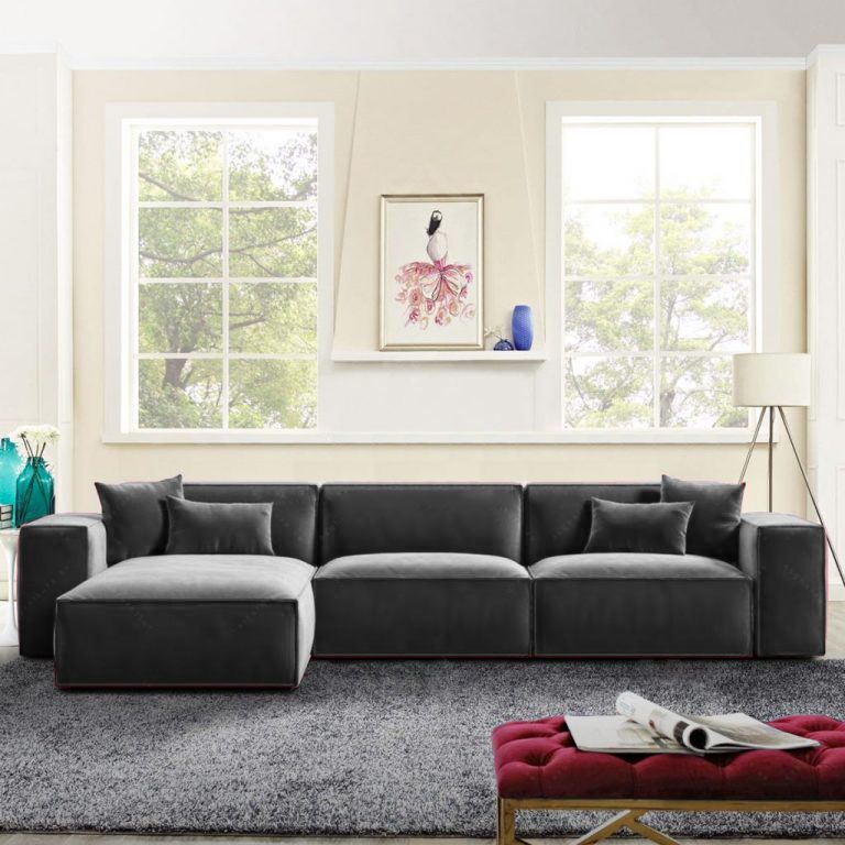 Lavernett 3 Seater L-Shape Velvet Sofa