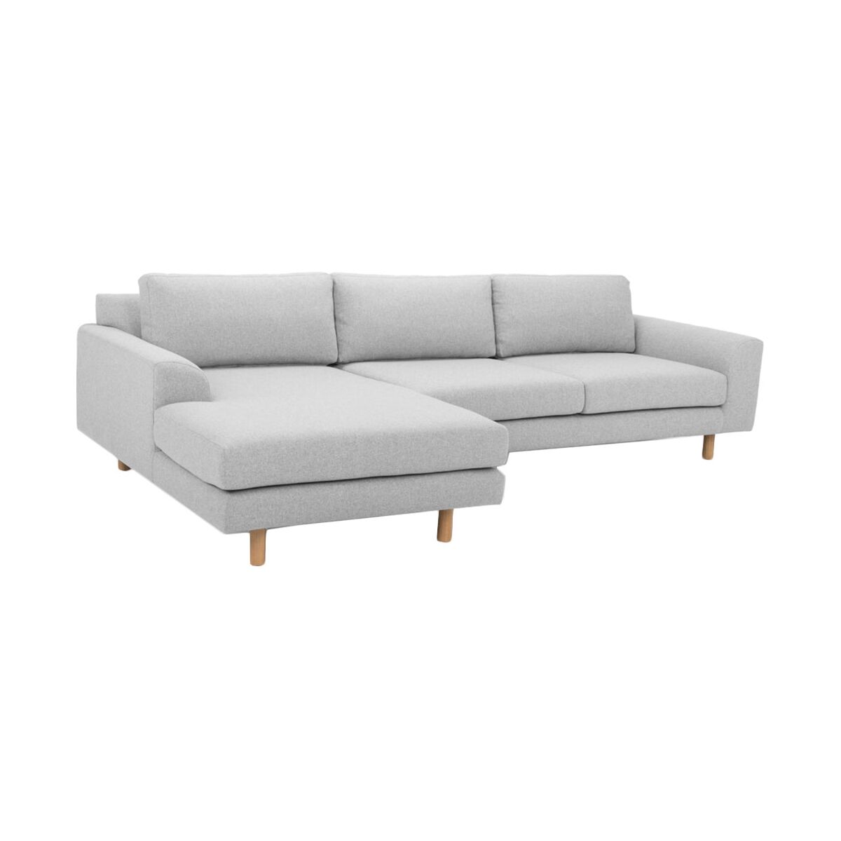 Bella 3-Seater L-Shape sofa Polyester – Light Grey